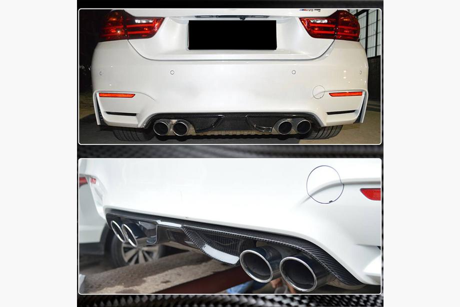 BMW 4 серия F32/F33/F36 2012-2020 гг. Задний Диффузор Бампера V7 (для F82/F83, Карбон) Фото 3