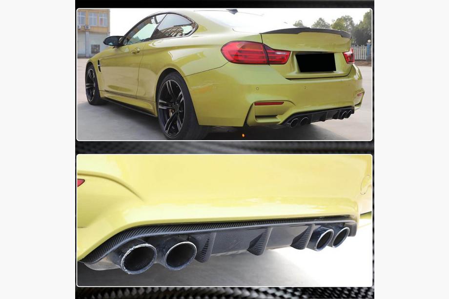 BMW 4 серия F32/F33/F36 2012-2020 гг. Диффузор заднего бампера Carbon V11 (для F82/F83) Фото 4