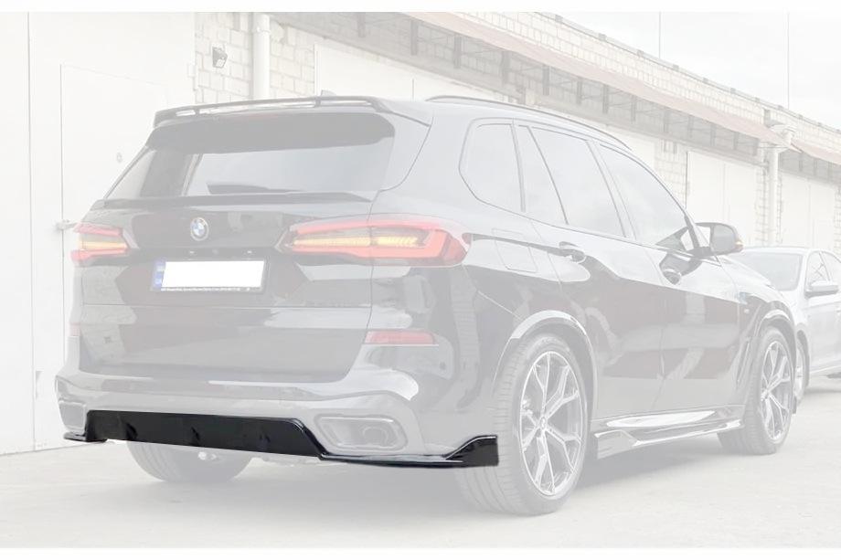 BMW X5 G05 2019–2026 гг. Диффузор заднего бампера V2 (2018-2022, Черный Глянец) Фото 1
