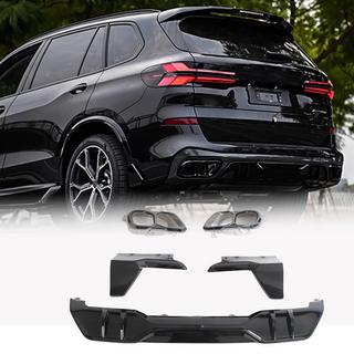 Диффузор заднего бампера V4 (2018-2022, Черный Глянец) BMW X5 G05 2019–2026 гг. фото 1