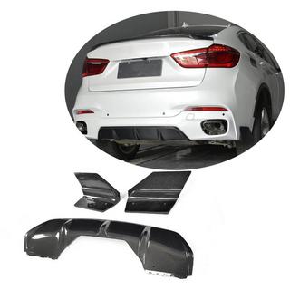 Диффузор заднего бампера V1 (для M-Sport, Карбон) BMW X6 F16 2014-2019 гг. фото 1