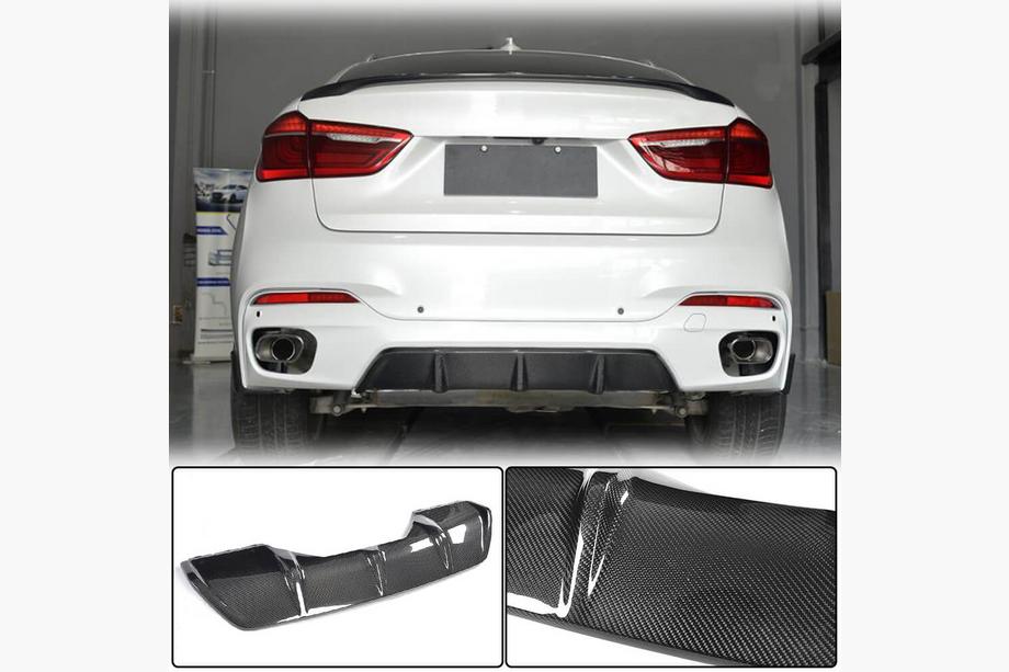 BMW X6 F16 2014-2019 гг. Диффузор заднего бампера V2 (для M-Sport, Карбон) Image