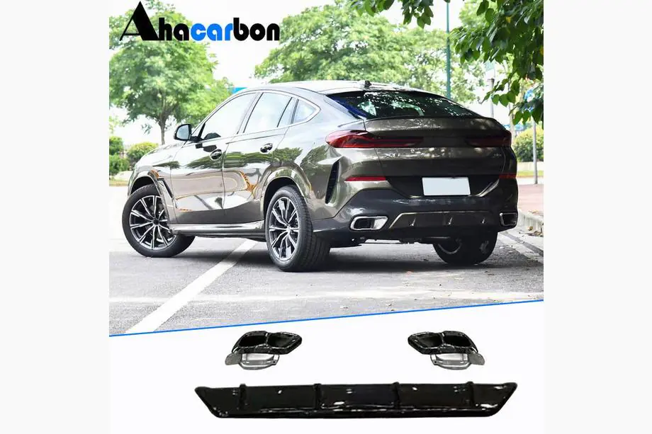 BMW X6 G06 2019–2027 гг. Диффузор заднего бампера ABS (для M-Sport, 2023+) Image