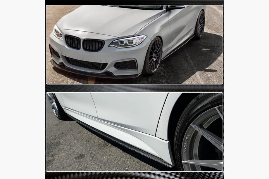 BMW 2 серия F22/F23 2014-2021 гг. Накладки на пороги (для M-Sport, Карбон) Фото 3