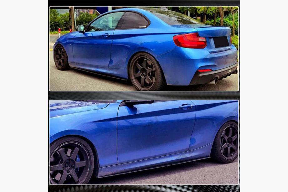 BMW 2 серия F22/F23 2014-2021 гг. Накладки на пороги (для M-Sport, Карбон) Фото 4