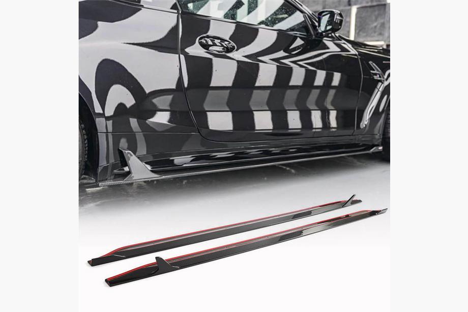 BMW 3 серия G20/G21 2018- гг. Накладки на пороги V6 (для G80, Карбон) Фото 1