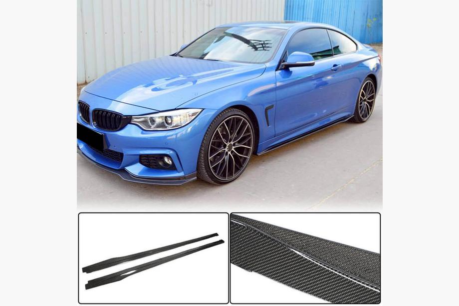 BMW 4 серия F32/F33/F36 2012-2020 гг. Накладки на Пороги V1 (для F32/F33 M-Sport, Карбон) Image