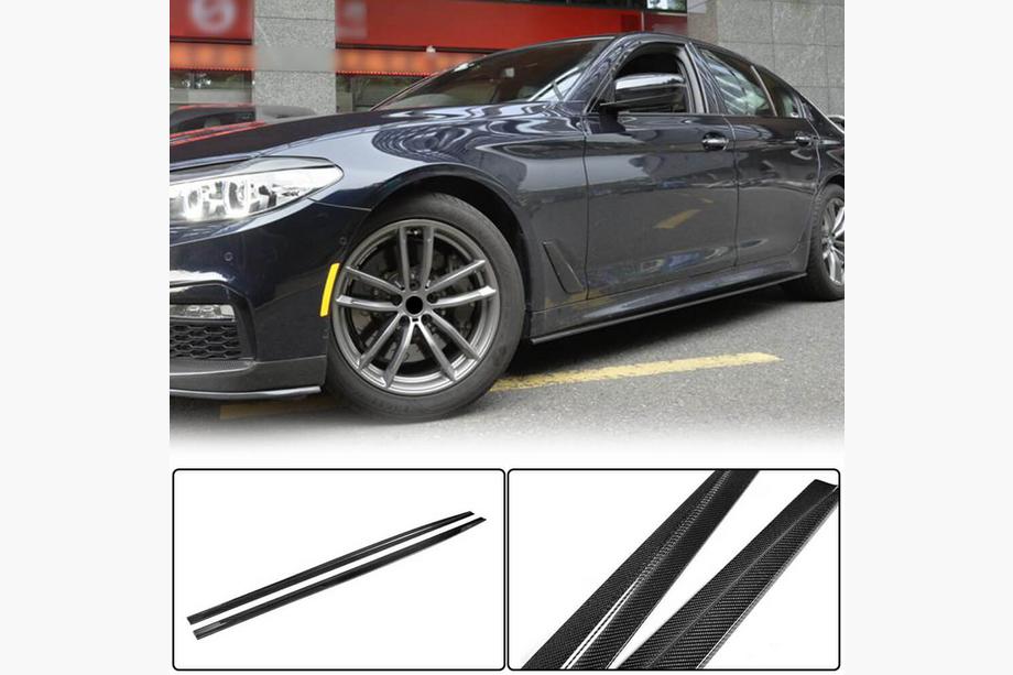BMW 5 серия G30/G31 2017–2023 гг. Накладки на пороги V1 (для M-Sport/M5, Карбон) Фото 2