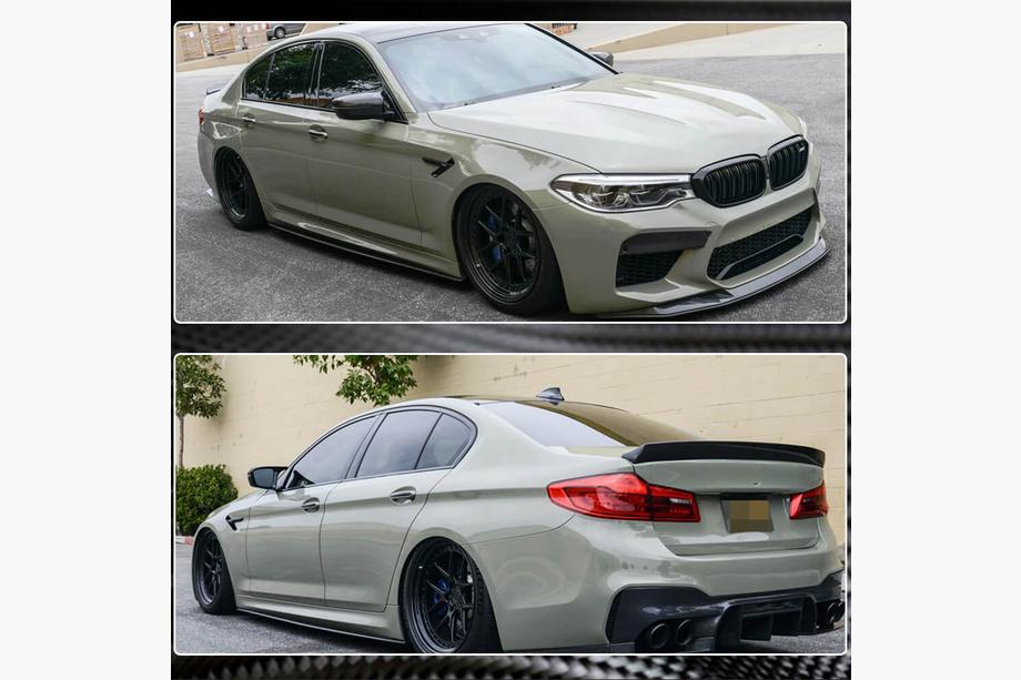 BMW 5 серия G30/G31 2017–2023 гг. Накладки на пороги V1 (для M-Sport/M5, Карбон) Фото 6