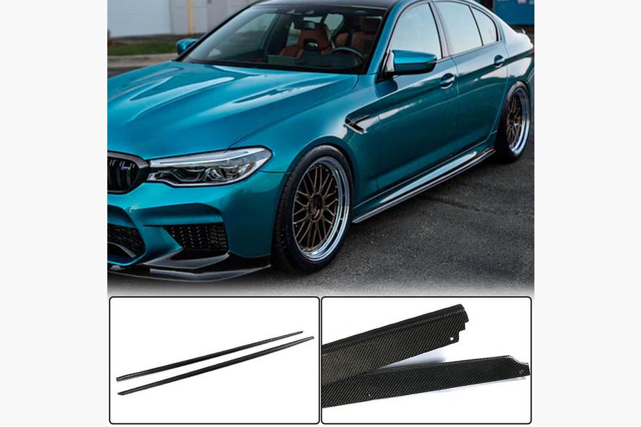 BMW 5 серия G30/G31 2017–2023 гг. Накладки на пороги V2 (для M-Sport/M5, карбон) Фото 1