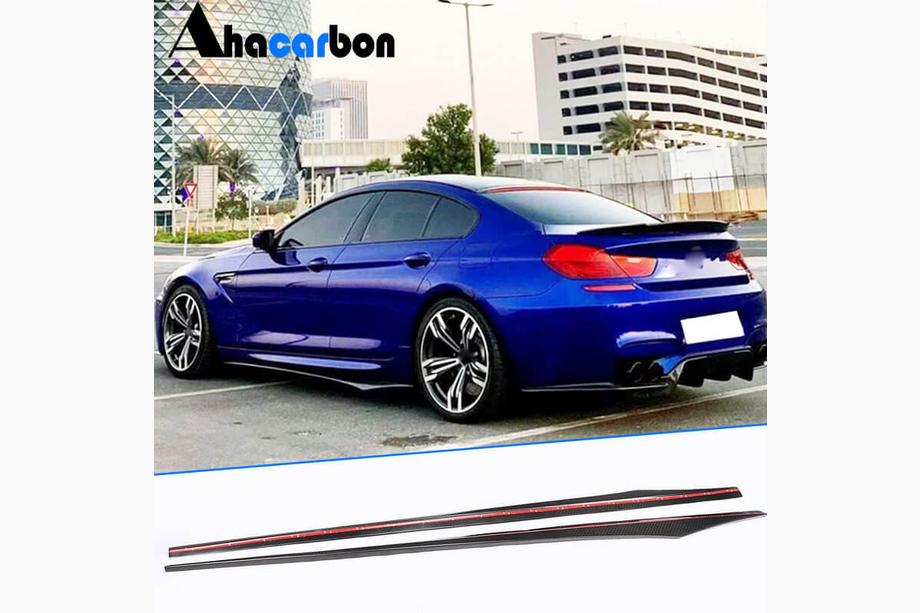 BMW 6 серия F12/F13/F06 2011-2018 гг. Накладки на пороги V1 (для F06 M-Sport, Карбон) Фото 1