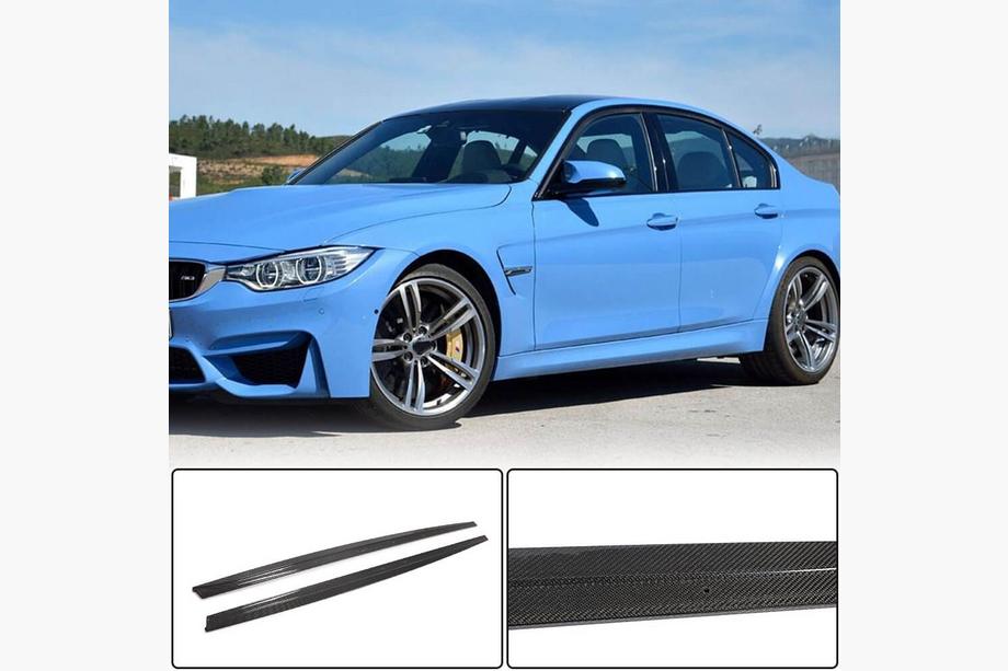 BMW 3 серия F30/F31 2012-2019 гг. Накладки на пороги V1 (под пороги M3, карбон) Image