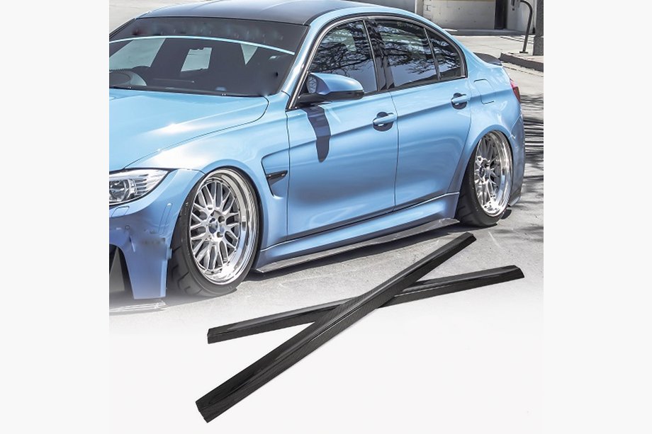 BMW 3 серия F30/F31 2012-2019 гг. Накладки на пороги V2 (под пороги M3, карбон) Фото 1