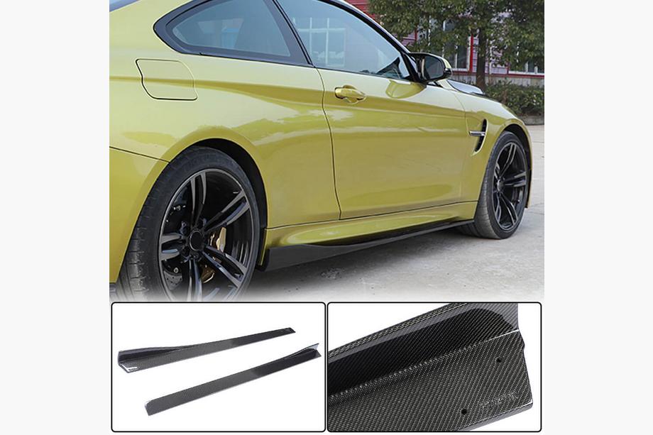 BMW 4 серия F32/F33/F36 2012-2020 гг. Накладки на пороги V2 (для F82/F83, Карбон) Image