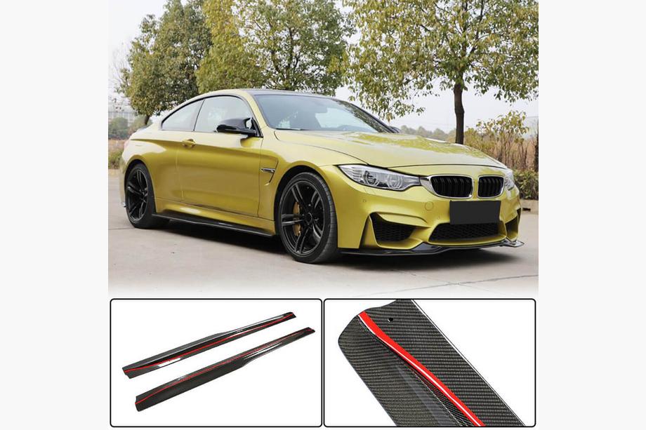 BMW 4 серия F32/F33/F36 2012-2020 гг. Накладки на пороги FRP V4 (для F82) Image