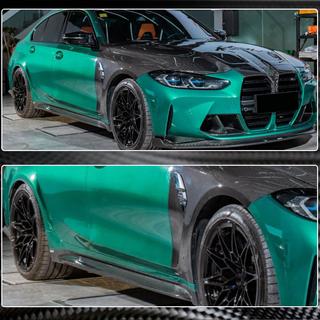Накладки на пороги V4 (для G80, Карбон) BMW 3 серия G20/G21 2018- гг. фото 3
