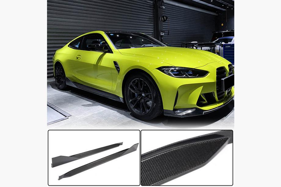 BMW 4 серия G22/23/26 2020- гг. Накладки на пороги V2 (для G82/G83, Карбон) Image