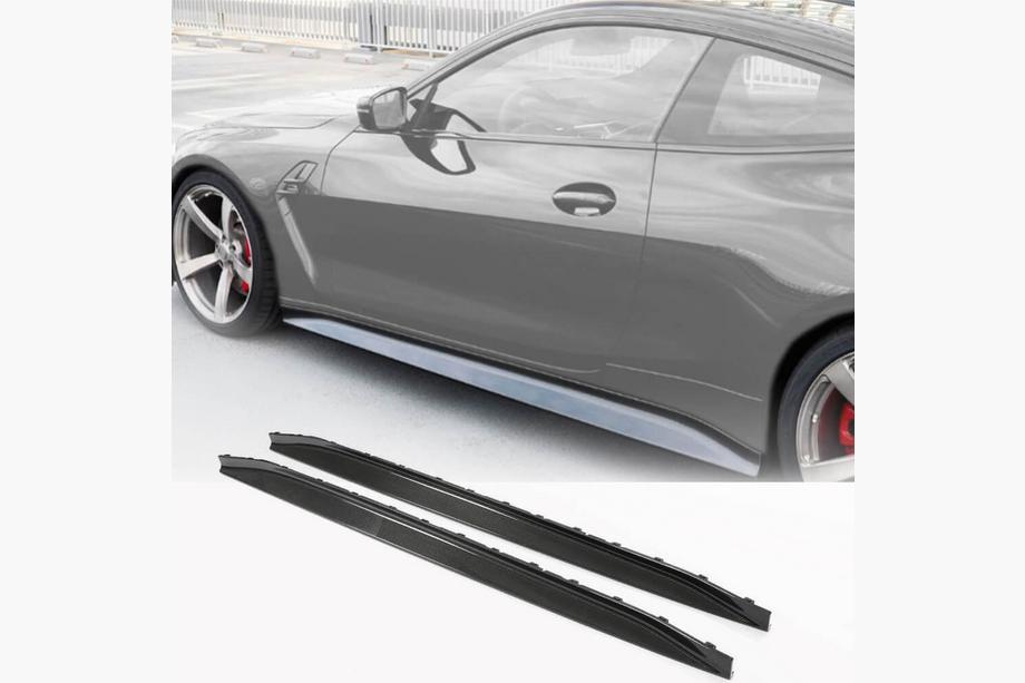 BMW 4 серия G22/23/26 2020- гг. Накладки на пороги V4 (для G82/G83, Карбон) Image