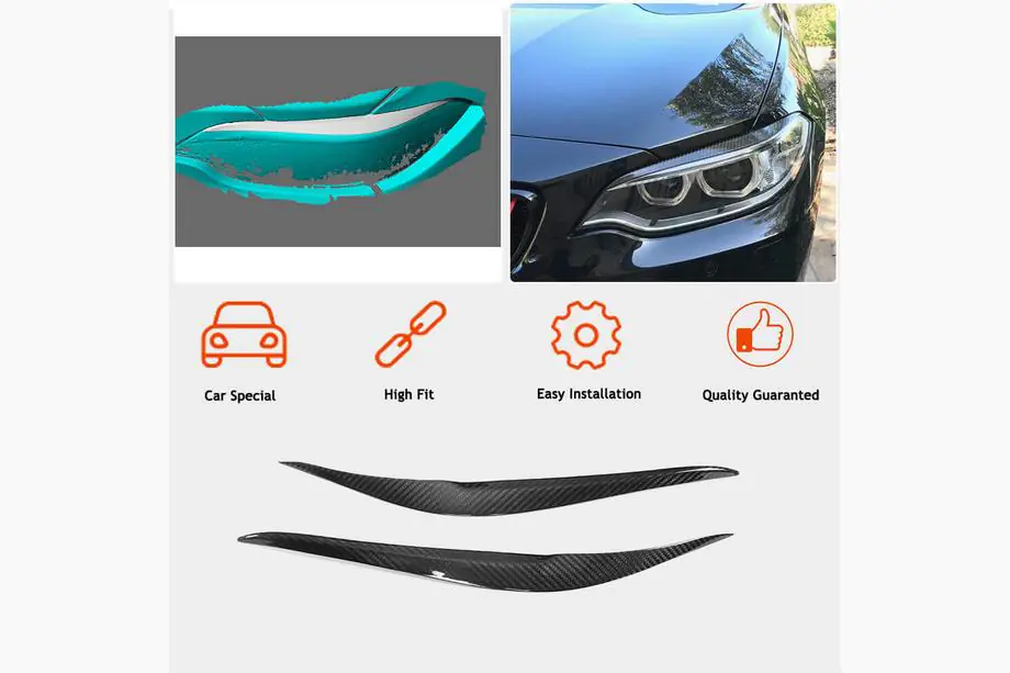 BMW 2 серия F22/F23 2014-2021 гг. Реснички на фары (Карбон) Фото 2