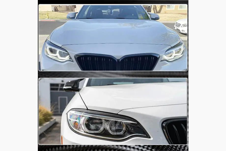 BMW 2 серия F22/F23 2014-2021 гг. Реснички на фары (Карбон) Фото 4
