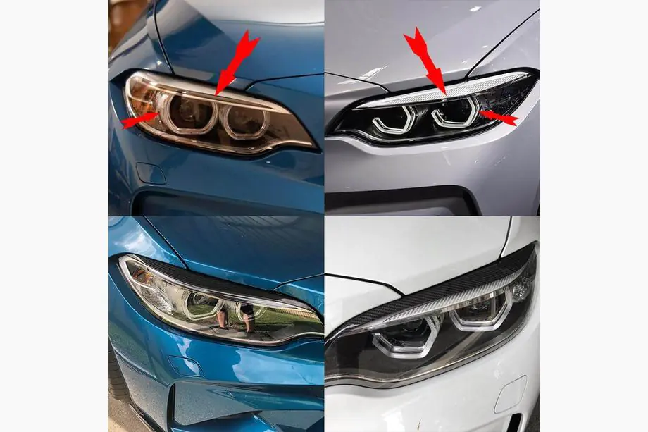 BMW 2 серия F22/F23 2014-2021 гг. Реснички на фары (Карбон) Фото 7