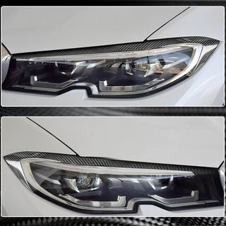 Реснички на Фары (2018-2022, Карбон) BMW 3 серия G20/G21 2018- гг. фото 4