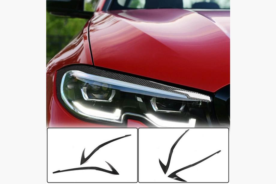 BMW 3 серия G20/G21 2018- гг. Реснички на Фары (2018-2022, Карбон) Image