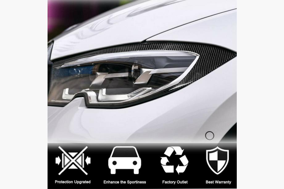 BMW 3 серия G20/G21 2018- гг. Реснички на Фары (2018-2022, Карбон) Фото 3