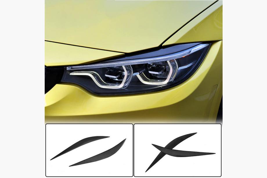 BMW 3 серия F30/F31 2012-2019 гг. Реснички на фары V1 (для F80, Карбон) Фото 1