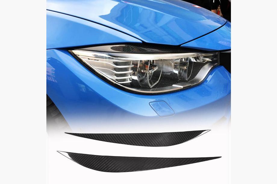 BMW 3 серия F30/F31 2012-2019 гг. Реснички на Фары V2 (для F80, Карбон) Фото 1