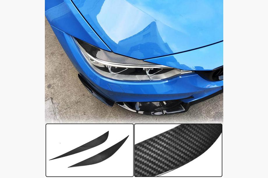 BMW 3 серия F30/F31 2012-2019 гг. Реснички на Фары V2 (для F80, Карбон) Фото 2