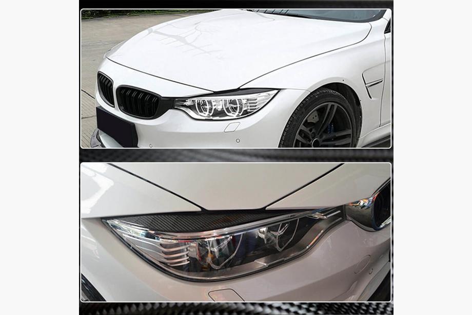 BMW 3 серия F30/F31 2012-2019 гг. Реснички на Фары V2 (для F80, Карбон) Фото 5