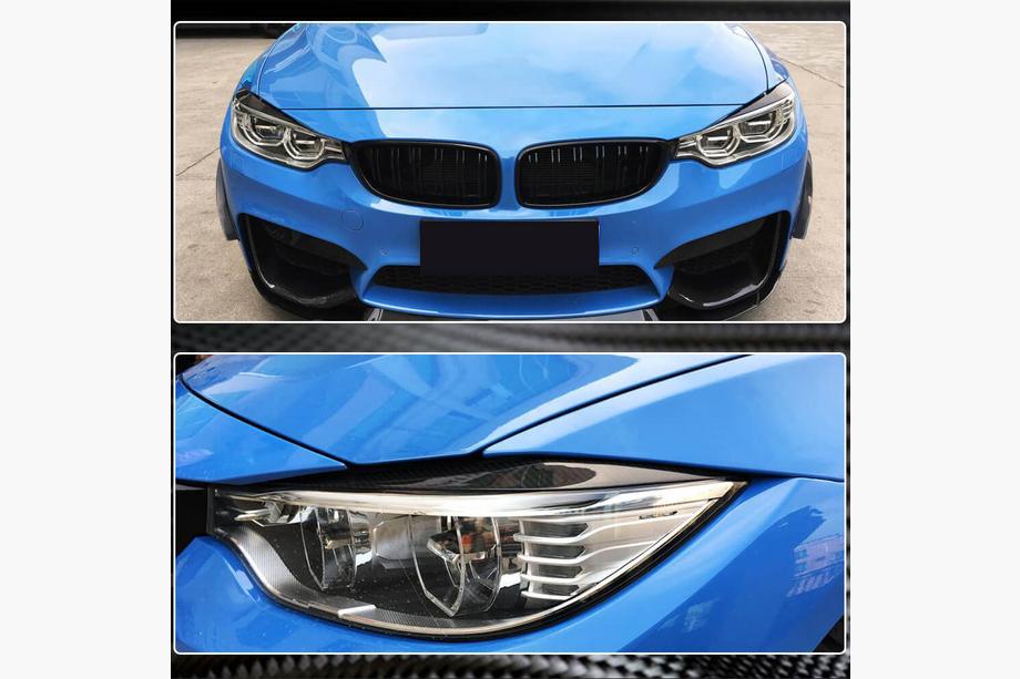 BMW 3 серия F30/F31 2012-2019 гг. Реснички на Фары V2 (для F80, Карбон) Фото 6
