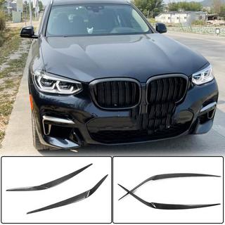 Реснички на фары (2018-2021, Карбон) BMW X3 G01 2018- гг. фото 1