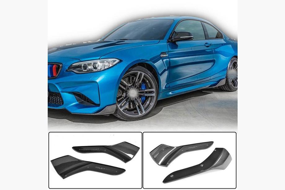 BMW 2 серия F22/F23 2014-2021 гг. Накладки Flap на передний бампер (для F87 M2/M2C, Карбон) Image