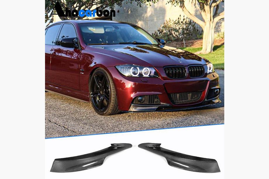 BMW 3 серия E90/E91 2005-2011 гг. Флапсы на передний бампер (для E90 2008-2011 M-Sport, Карбон) Image