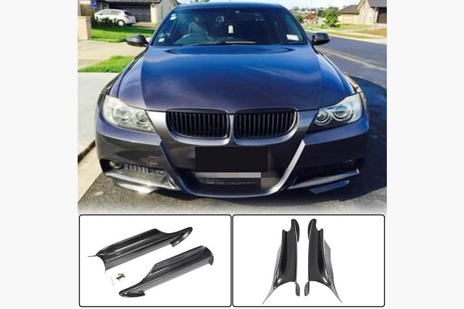 BMW 3 серия E90/E91 2005-2011 гг. Флапсы на передний бампер (для E90 2005-2008 M-Sport, Карбон) Image