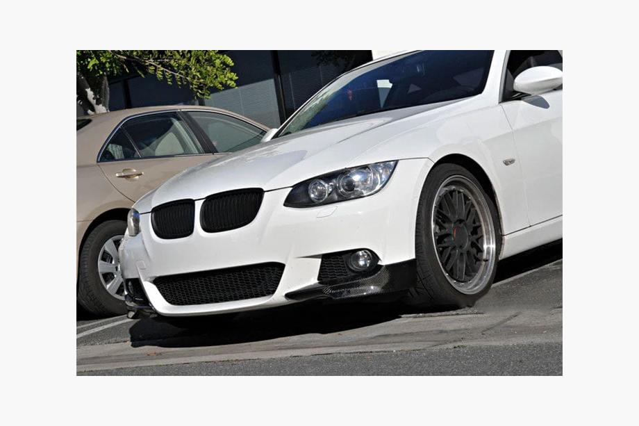 BMW 3 серия E92/E93 2006–2013 гг. Накладки на передний бампер Flap (для M-Sport 2006-2009, Карбон) Фото 3