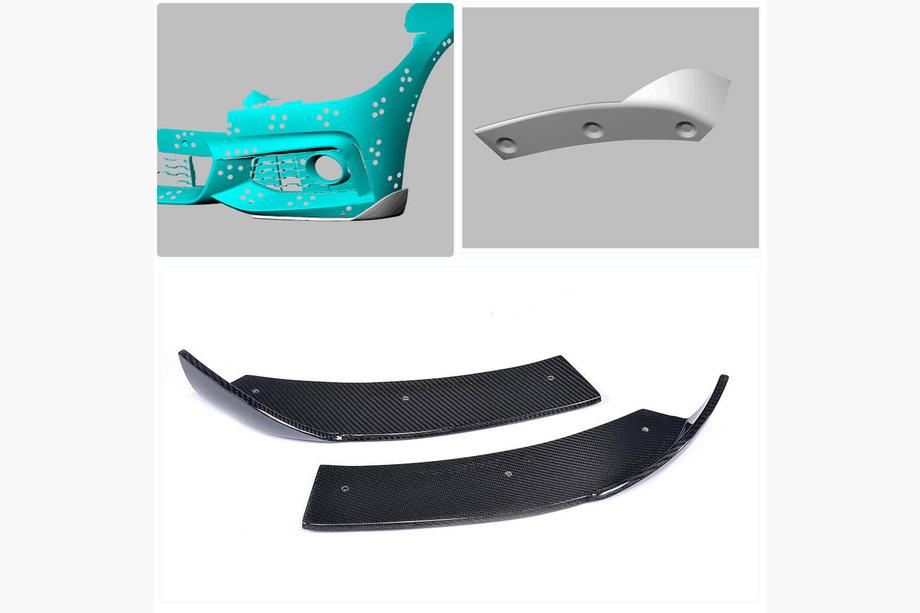 BMW 4 серия F32/F33/F36 2012-2020 гг. Накладки Flap на передний бампер (для M-Sport, Карбон) Фото 2