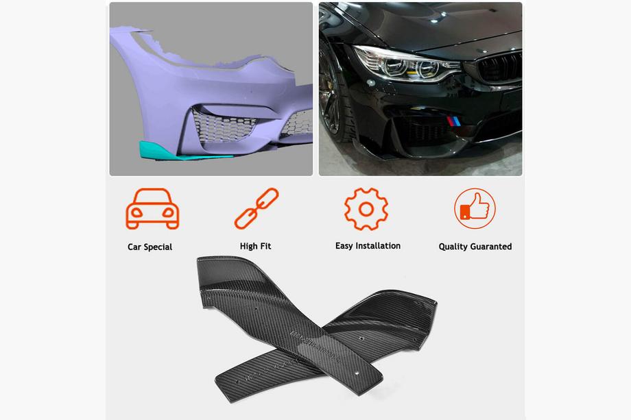 BMW 3 серия F30/F31 2012-2019 гг. Передняя губа бампера Flap V2 (для F80, Карбон) Фото 2