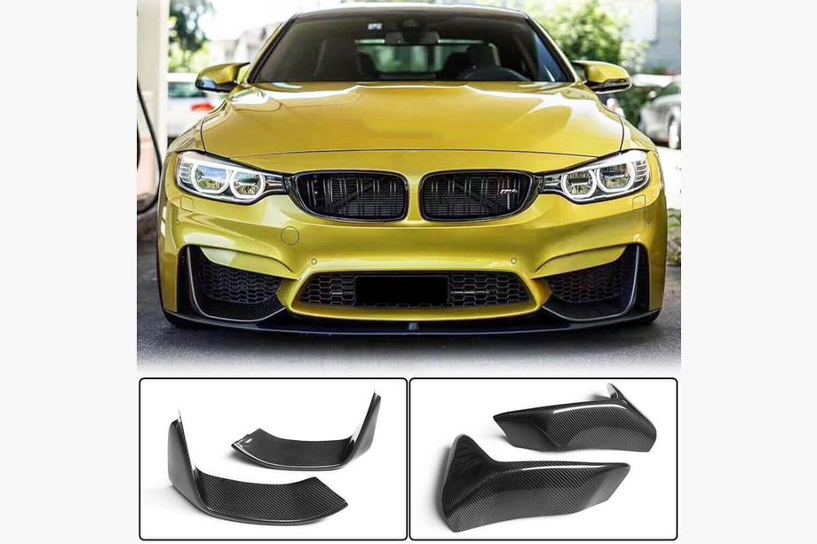 BMW 4 серия F32/F33/F36 2012-2020 гг. Накладки Flap на передний бампер Carbon V5 (для F82/F83) Фото 1