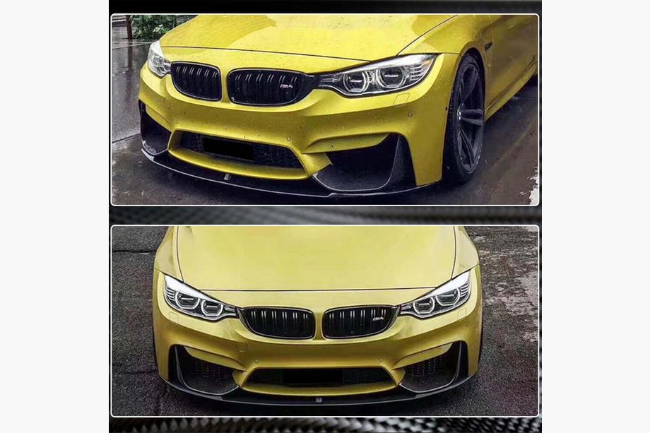 BMW 4 серия F32/F33/F36 2012-2020 гг. Накладки Flap на передний бампер Carbon V5 (для F82/F83) Фото 5