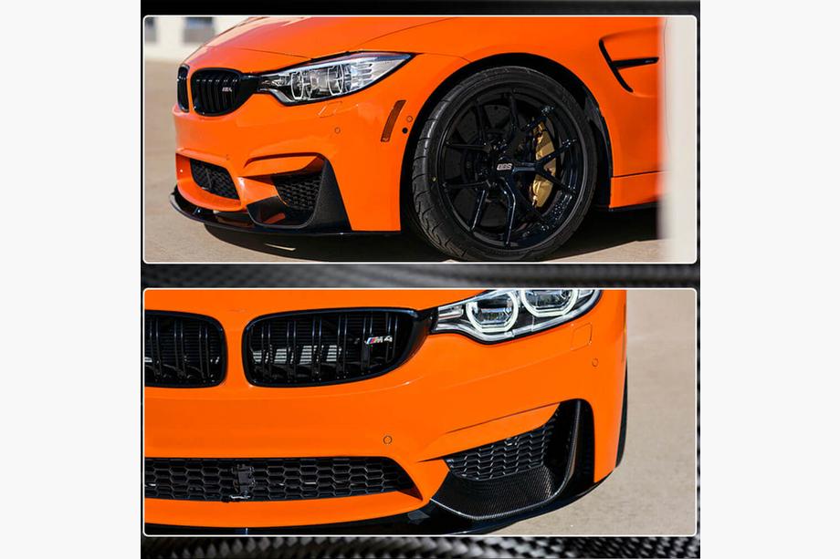 BMW 4 серия F32/F33/F36 2012-2020 гг. Накладки Flap на передний бампер Carbon V5 (для F82/F83) Фото 9