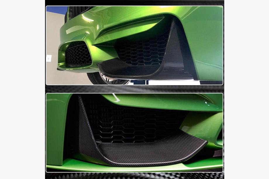 BMW 4 серия F32/F33/F36 2012-2020 гг. Накладки Flap на передний бампер Carbon V5 (для F82/F83) Фото 10