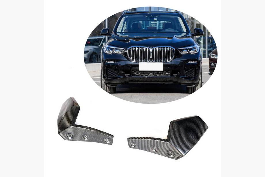 BMW X5 G05 2019–2026 гг. Флапсы на передний бампер (2018-2022, натуральный карбон) Image