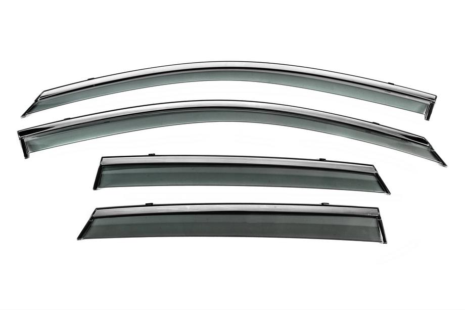 Audi A3 2020- гг. Ветровики с хромированным молдингом Niken Luxury (HB, 4 шт) Image