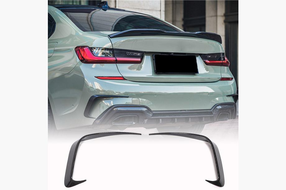 BMW 3 серия G20/G21 2018- гг. Накладки Flap на задний бампер (для M-Sport 2018-2022, Карбон) Фото 1