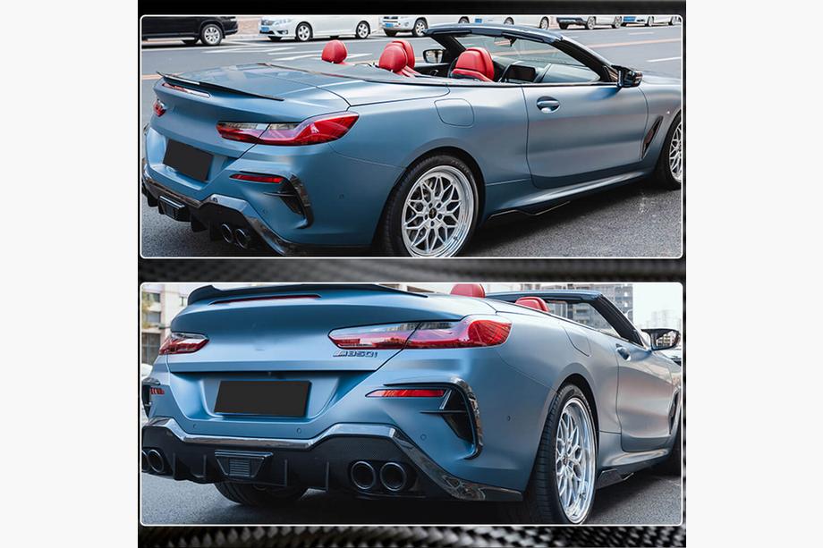 BMW 8 серия G14/G15/G16 2018- гг. Задний диффузор бампера V2 для M-Sport, Карбон Фото 4