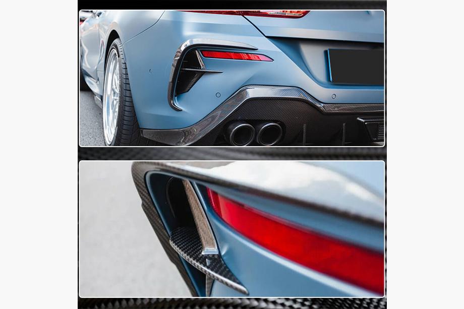 BMW 8 серия G14/G15/G16 2018- гг. Задний диффузор бампера V2 для M-Sport, Карбон Фото 5