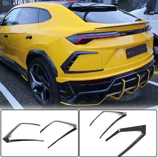 Накладки на задний бампер (Dry Carbon) Lamborghini Urus 2018- гг. фото 1